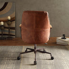 Kensington Cocoa Top-Grain Leather Executive Office Chair – Vintage Luxury Swivel Desk Chair