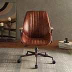 Kensington Cocoa Top-Grain Leather Executive Office Chair – Vintage Luxury Swivel Desk Chair