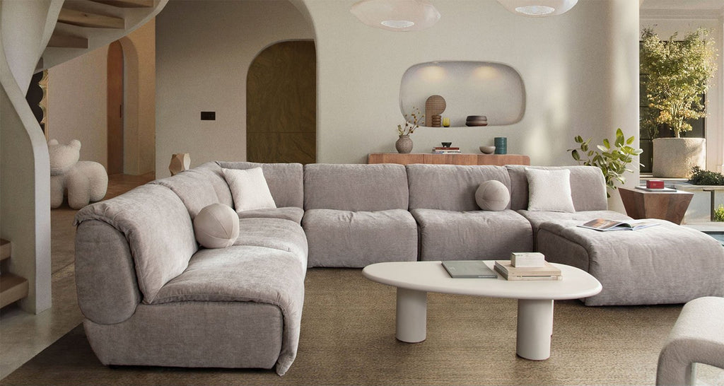 Leigh 7-Piece Modular Sectional – Dove Fabric
