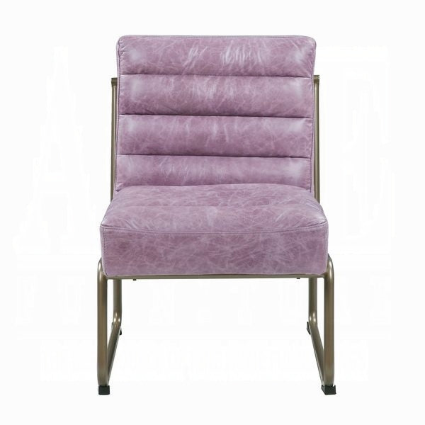 Wisteria Top-Grain Leather Accent Chair – Modern Channel-Tufted Design