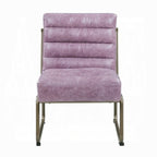 Wisteria Top-Grain Leather Accent Chair – Modern Channel-Tufted Design