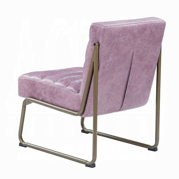 Wisteria Top-Grain Leather Accent Chair – Modern Channel-Tufted Design
