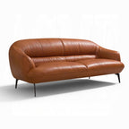 Auremont Cognac Tan Top-Grain Leather Sofa