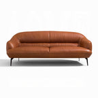 Auremont Cognac Tan Top-Grain Leather Sofa