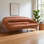 Auremont Cognac Tan Top-Grain Leather Sofa
