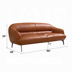 Auremont Cognac Tan Top-Grain Leather Sofa