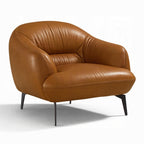 Auremont Cognac Tan Top-Grain Leather Accent Chair
