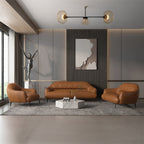Auremont Cognac Tan Top-Grain Leather Accent Chair