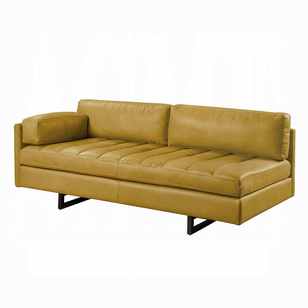 Solvienne Turmeric Gold Top-Grain Leather Sofa