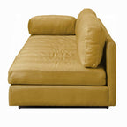 Solvienne Turmeric Gold Top-Grain Leather Sofa