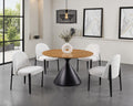 Modern Round Dining Set - Table with 4 Chairs