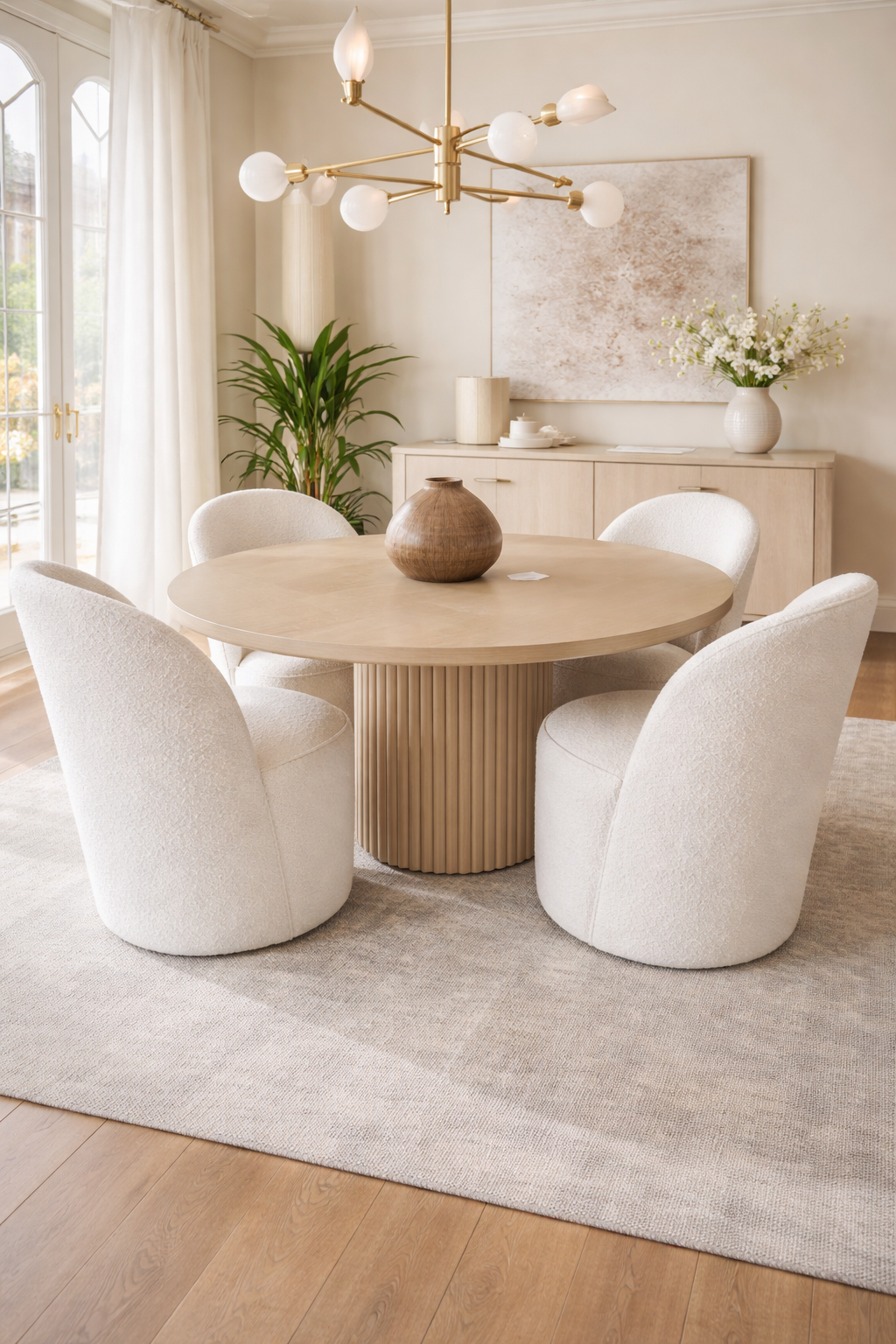 Luxury Modern Round Dining Set