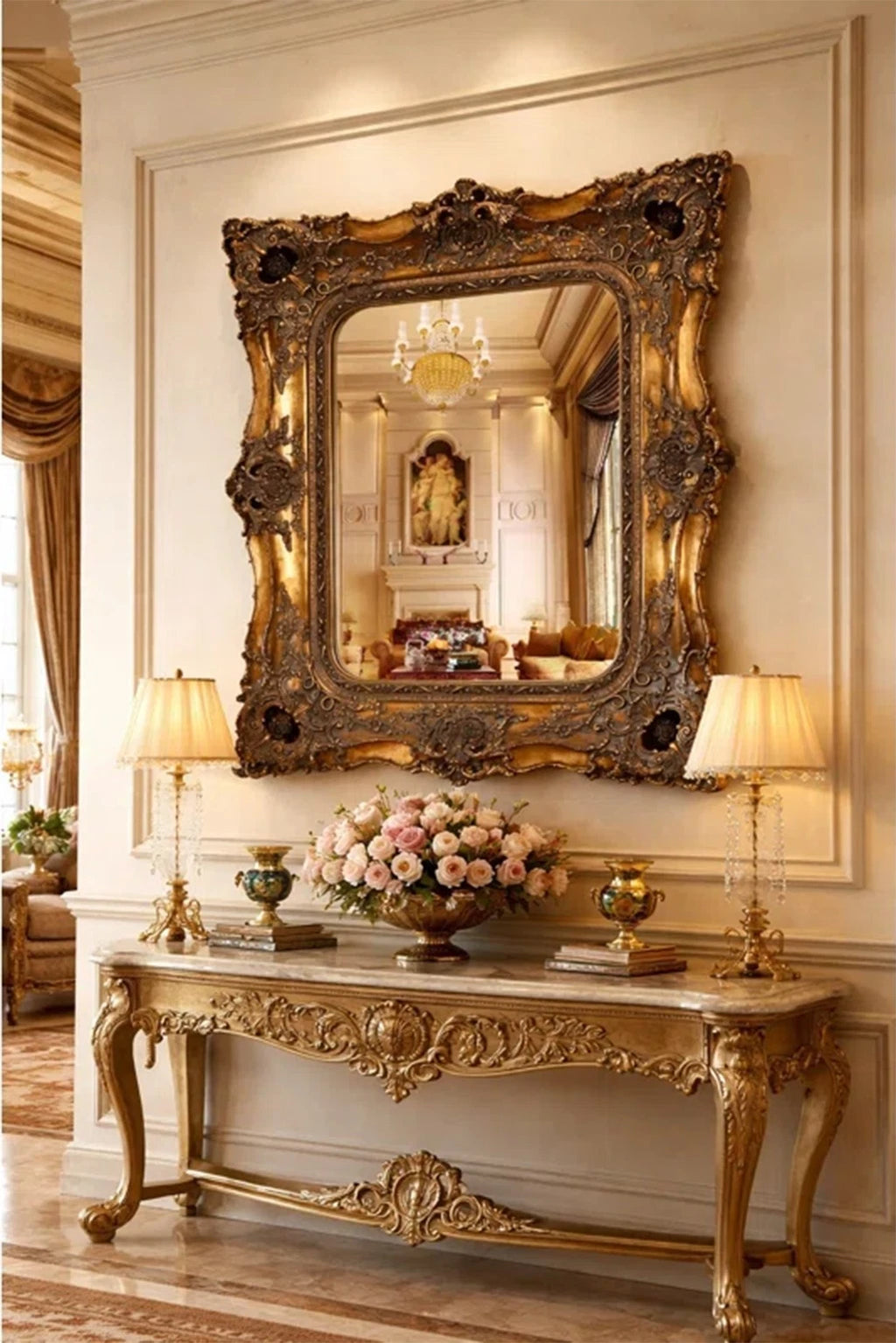 Antique Ornate Wall Mirror