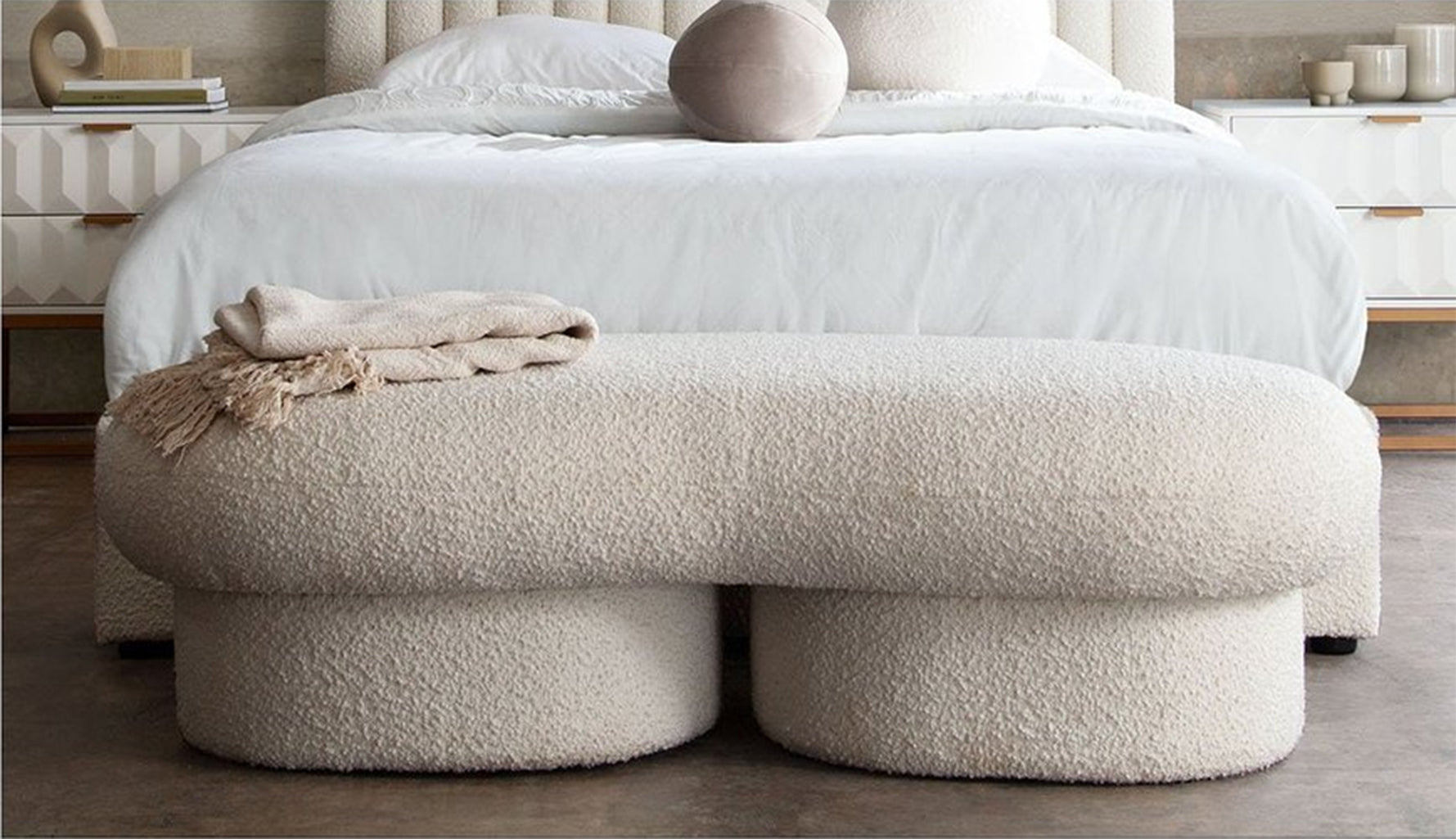 Wave Bouclé Bench
