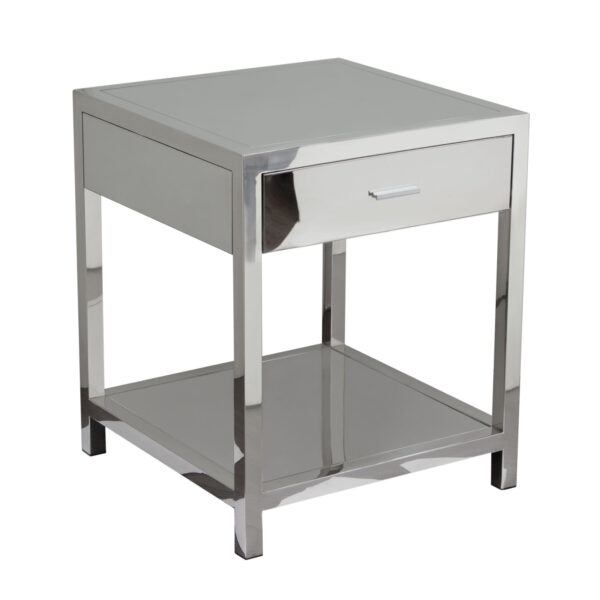 Moderna Sleek Chrome Nightstand - Image 7