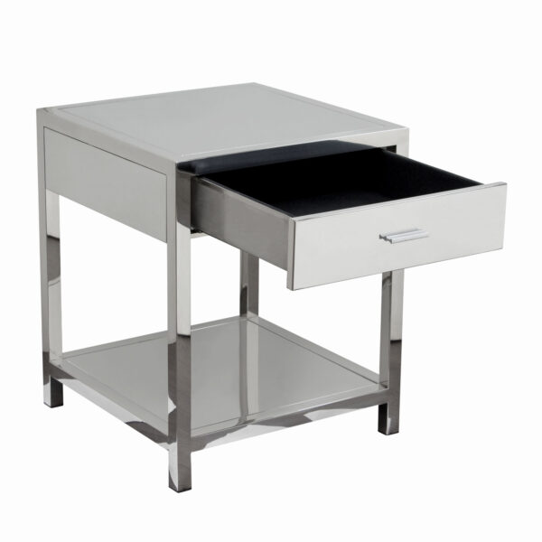 Moderna Sleek Chrome Nightstand