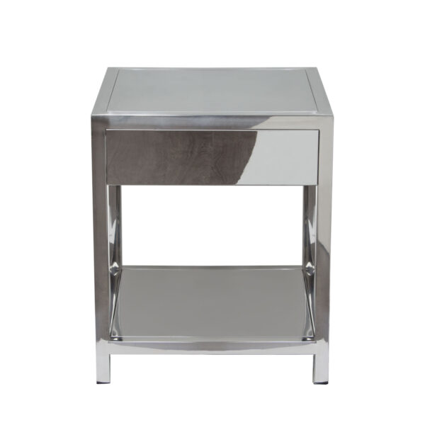 Moderna Sleek Chrome Nightstand - Image 6