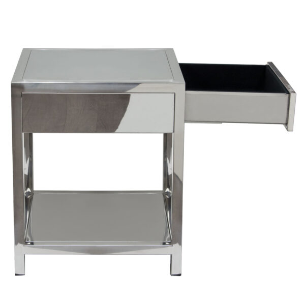 Moderna Sleek Chrome Nightstand - Image 5