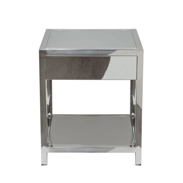 Moderna Sleek Chrome Nightstand - Image 4