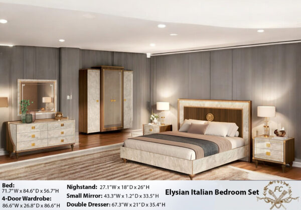 Elysian Elegance: Italian Luxury Bedroom Set