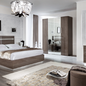 Platinum Silver Italian Birch Bedroom Set
