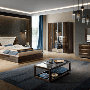 Smart Walnut Italian Bedroom Set