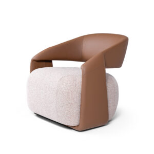 Contemporary Leather & Fabric Accent Chair