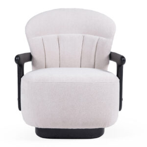 Elegant Modern Accent Chair In White Fabric