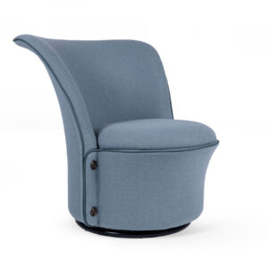 Azure Luxe Swivel Lounge Chair – Sculpted Comfort In Modern Form