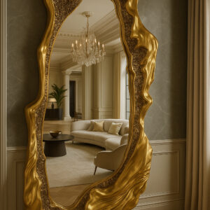 ✨ Sculptural Gold Statement Mirror