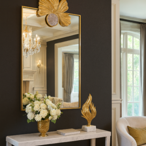 Sculptural Gold Floral Mirror