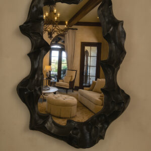Luxury Sculptural Black Statement Mirror