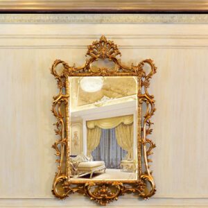 ✨ Regal Hand-Painted Gold Ornate Wall Mirror