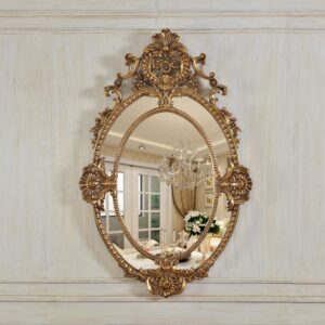 Royal Crest Ornate Gold Wall Mirror