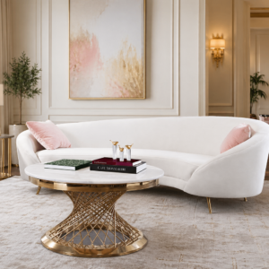 Luxury Curved Sofa & Coffee Table Set