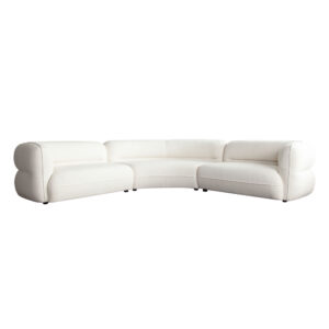 Micah 3-Piece Sectional – Ivory Fabric